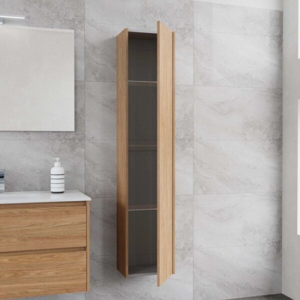 Mobile bagno colonna sospesa 1 anta apertura push honey 34x162x25 cm