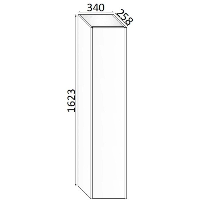 Mobile bagno colonna sospesa 1 anta apertura push honey 34x162x25 cm