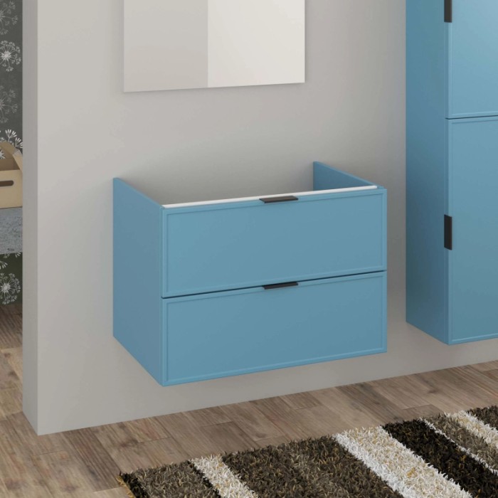 Mobile bagno t.b.t. blu con due cassetti.