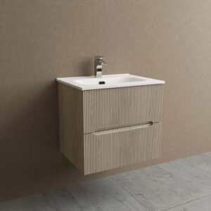 t.b.t. Mobile bagno con lavabo e rubinetto.