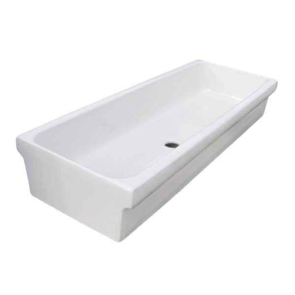 Lavabo t.b.t. in ceramica bianca per bagno o lavanderia.