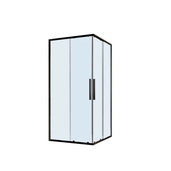 Lato box doccia angolare estensione cm 97-99 nero trasparente