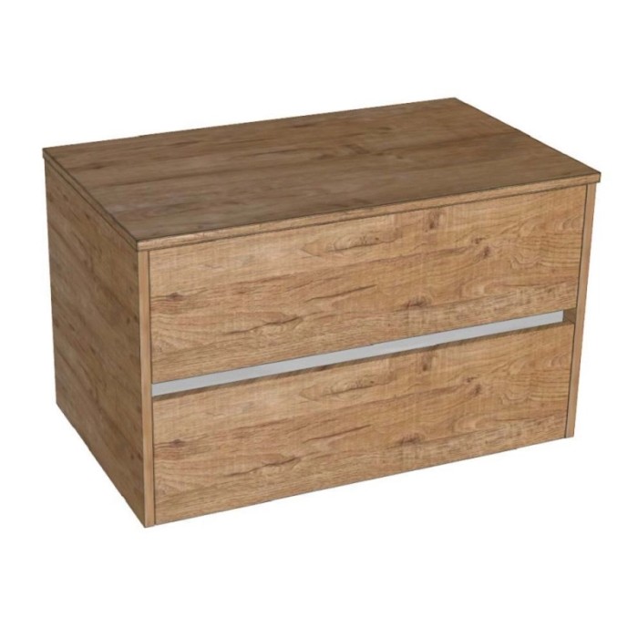 Mobile bagno base sospesa monoblocco 2 cassetti top e gola H52xL85,5xP51 cm