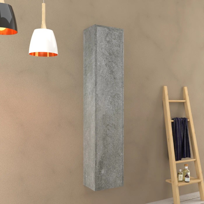 Mobile bagno sospeso grigio per arredo bagno.