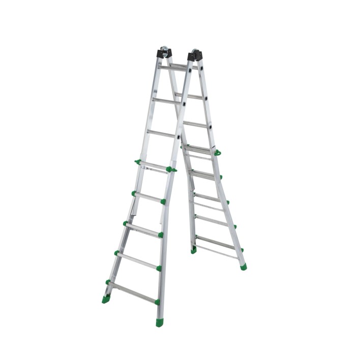 Scala in alluminio 5+5 pioli marchio "Selecta", portata 125kg