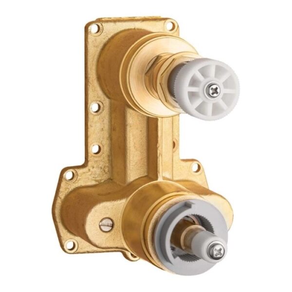 Corpo BOX incasso ottone termostatico Idrostile blocco 38° giallo