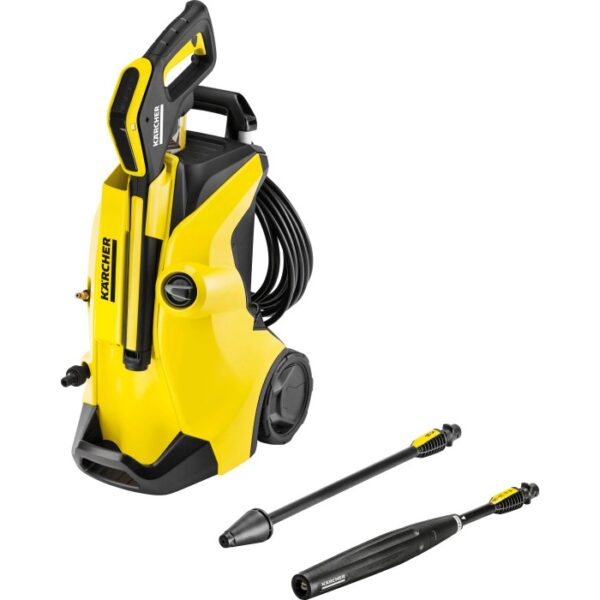 Idropulitrice Kärcher K4 Full Control gialla con accessori.