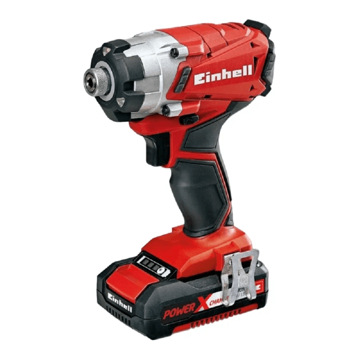 Avvitatore a impulsi a batteria Einhell rosso per fai da te e professionisti.