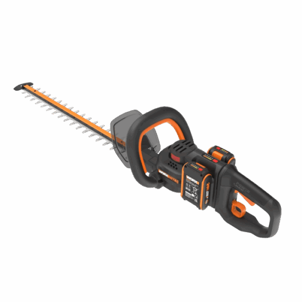 Tagliasiepi a batteria Worx Nitro WG263E con batteria, ideale per tagli precisi in giardino.