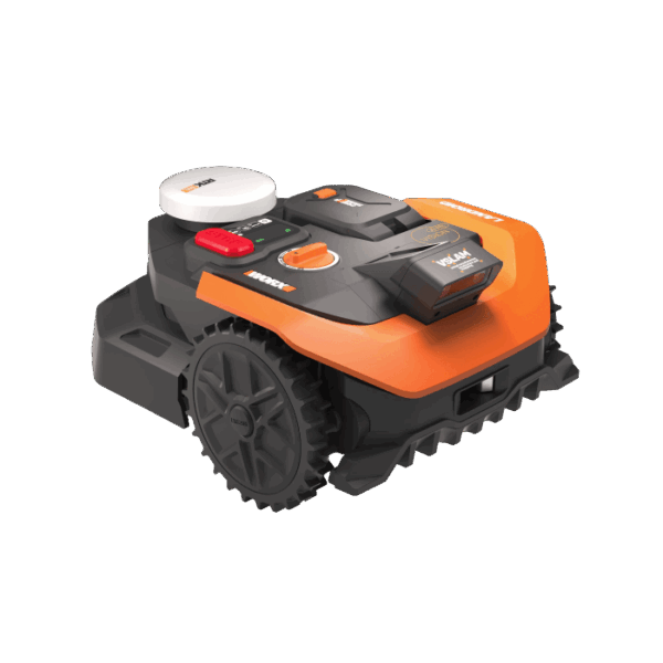 Robot rasaerba Worx M650 WR365E Landroid Vision Cloud, vista laterale.